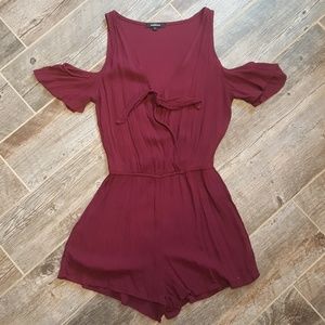Maroon Cold shoulder Romper from ambiance, size s